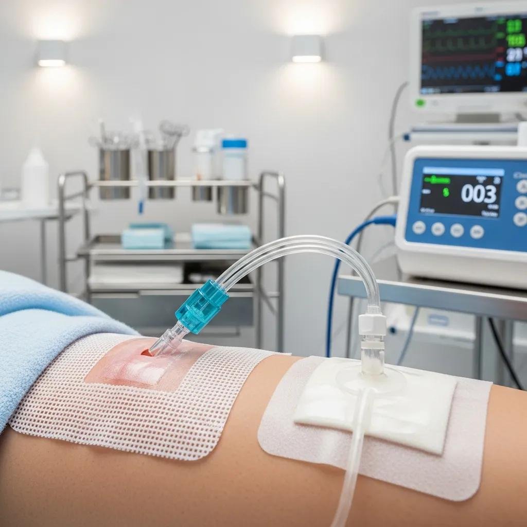 Examples of advanced wound therapies like biologic dressings and negative pressure systems