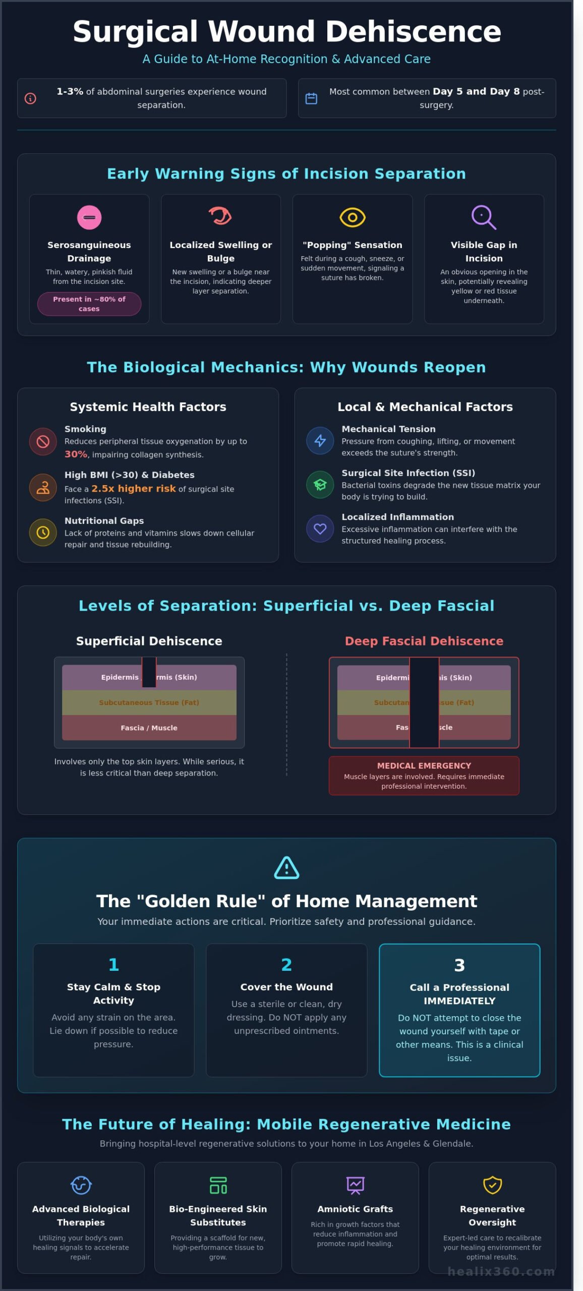 Wound Dehiscence Treatment at Home: Expert Care in Los Angeles & Glendale - Infographic