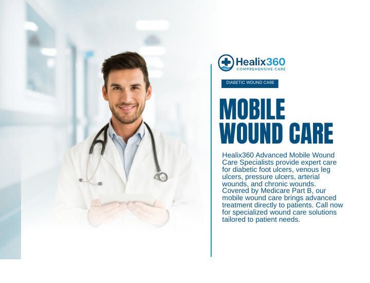 Healthcare professional explaining Medicare Part B coverage for mobile wound care