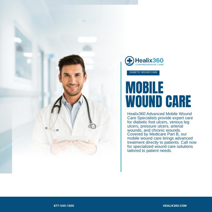 Healthcare professional explaining Medicare Part B coverage for mobile wound care