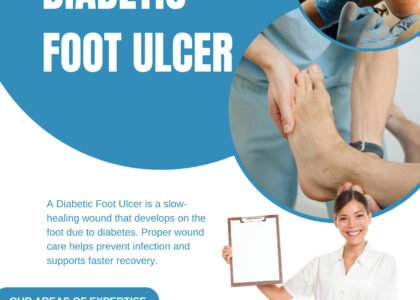 Healthcare professional demonstrating debridement techniques on a skin graft