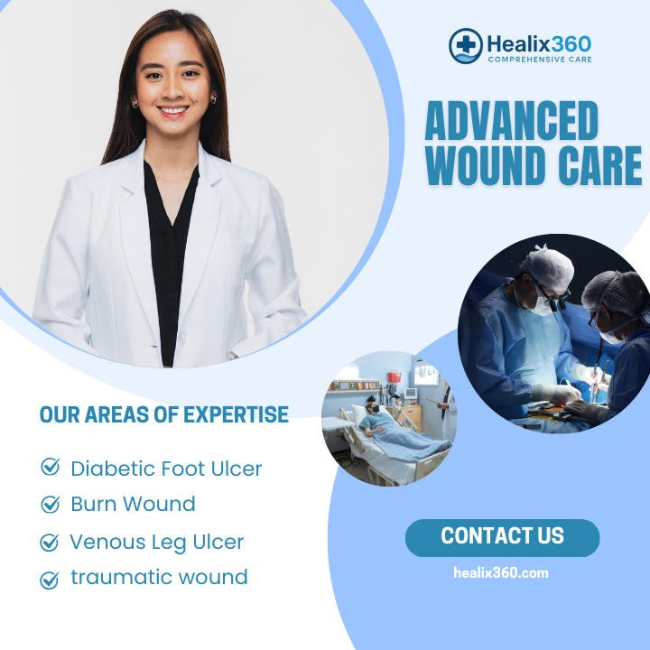 Various portable NPWT devices displayed on a table in a medical setting