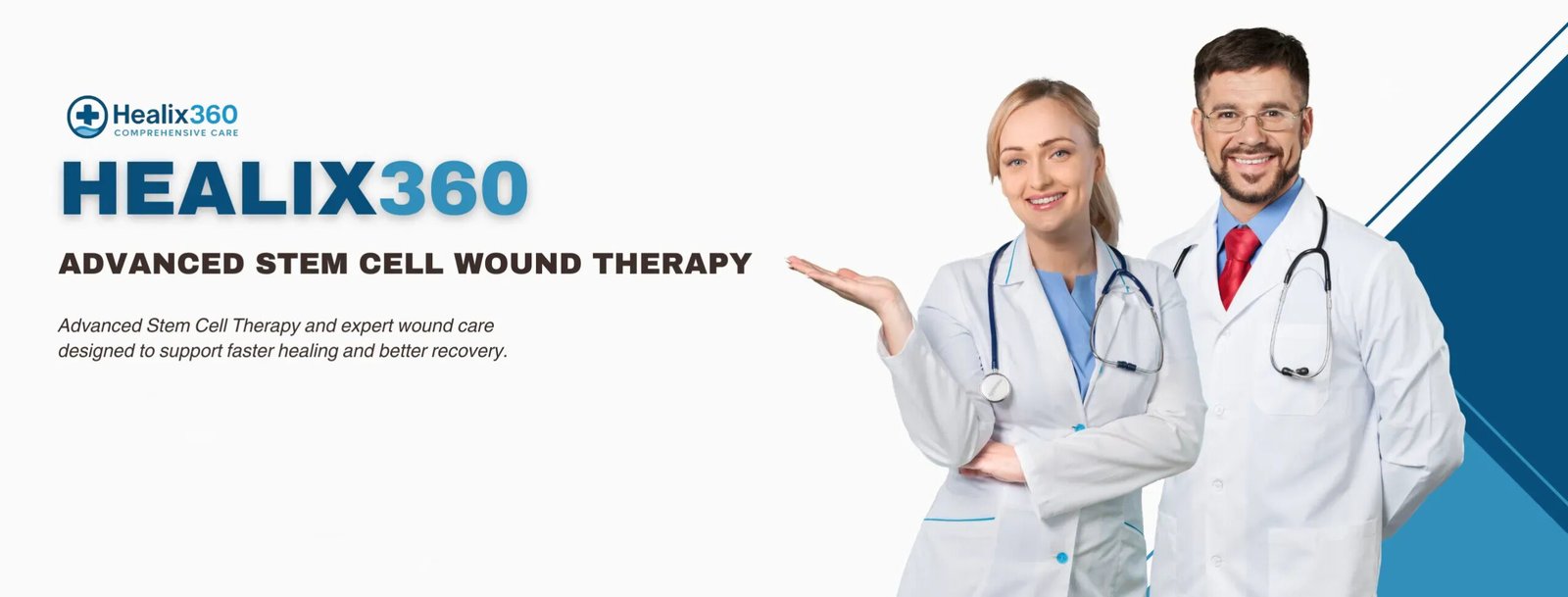 Healthcare professional preparing stem cell therapy and bioengineered tissue grafts for in-home wound care